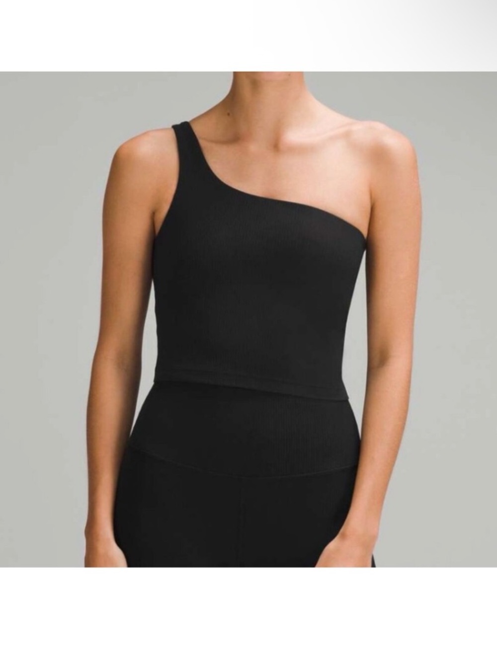 Lululemon Ribbed Nulu Asymmetrical Tank Top Black